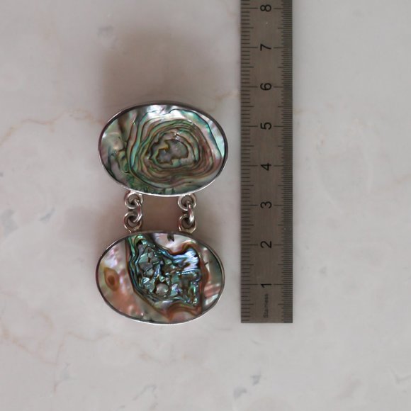 Double Oval Nacreous Pendant - Picture 6 of 6